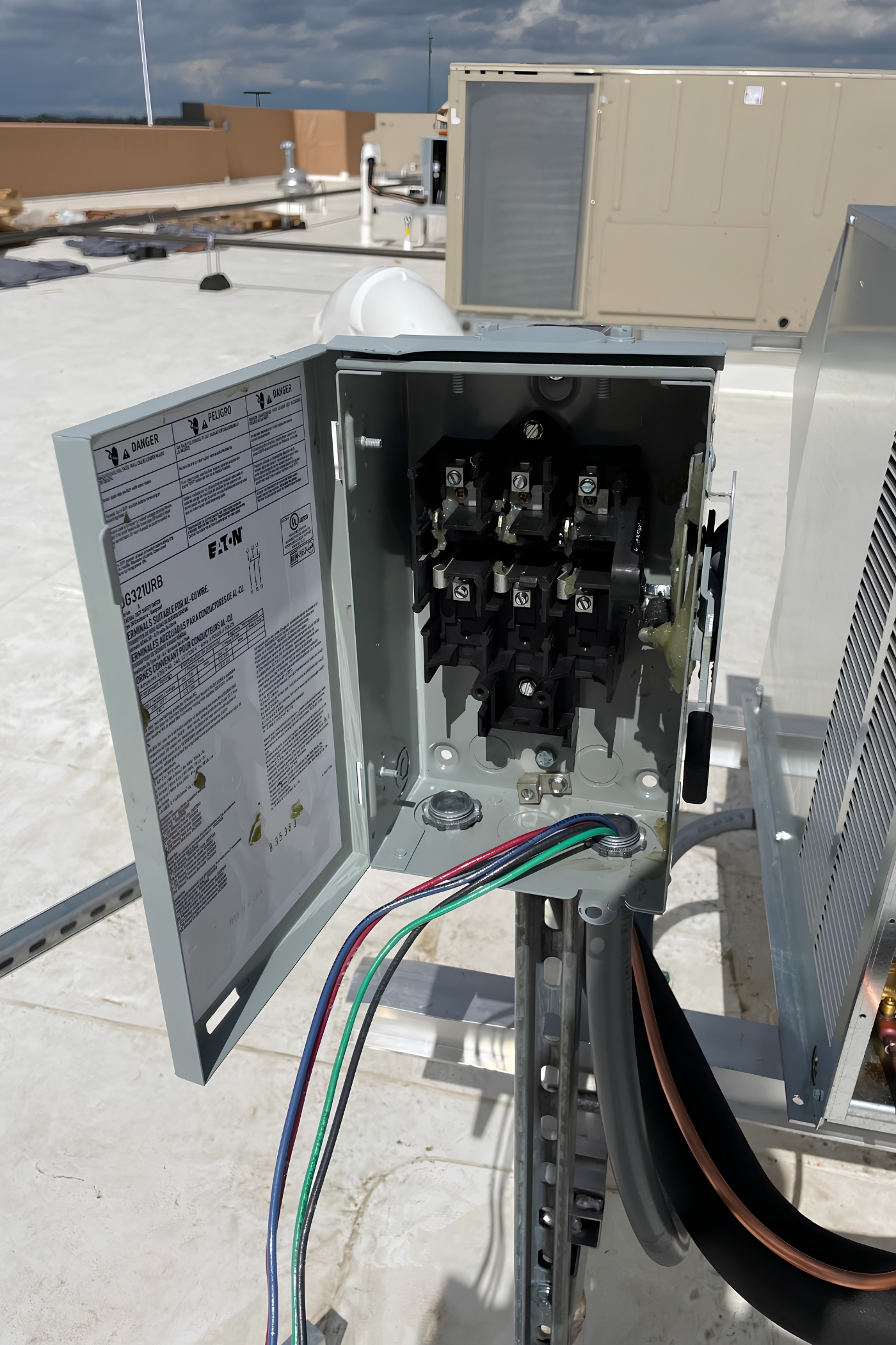 Electrical service equipment inspected by Rafiki Electrical before scheduling.